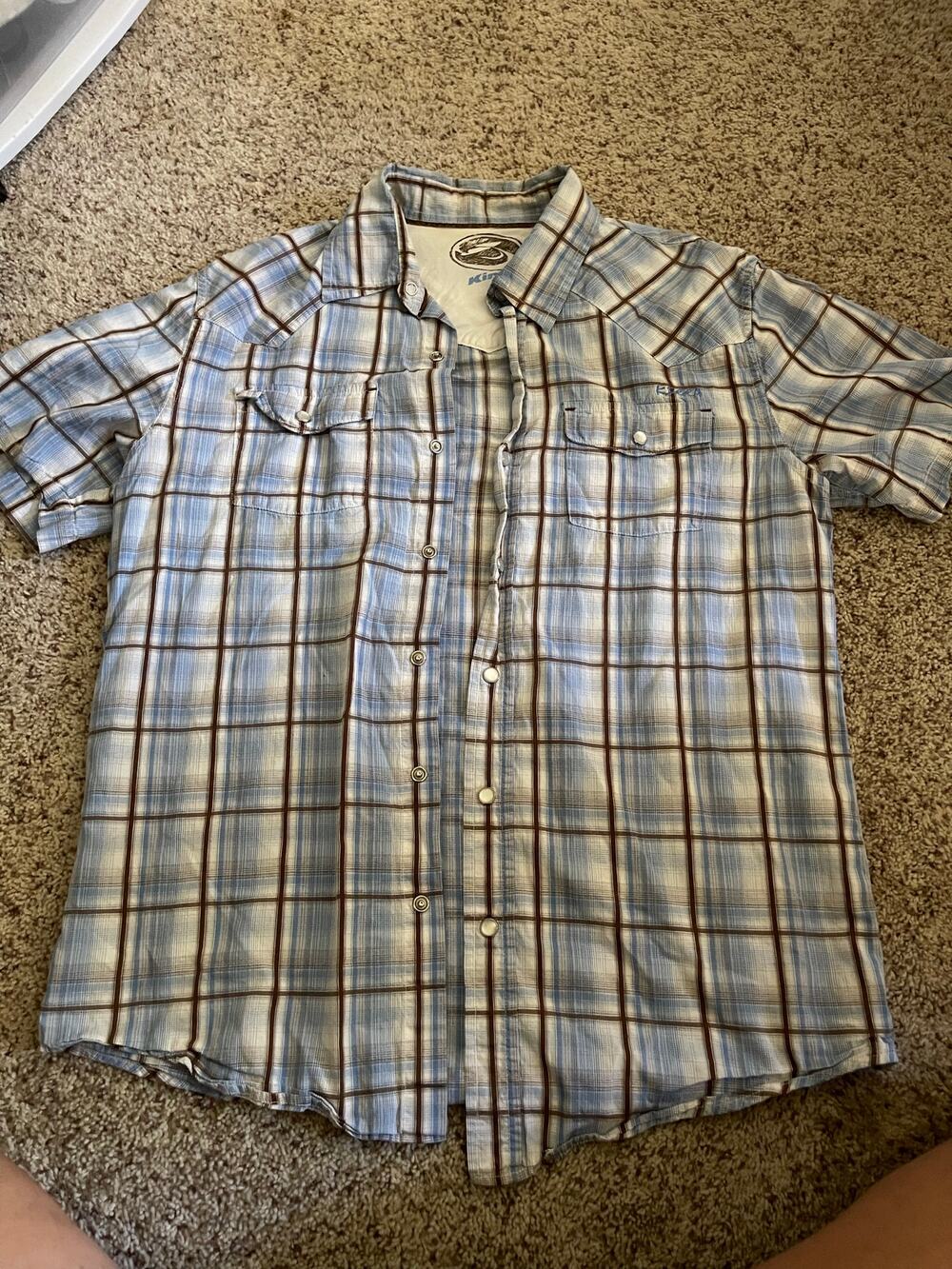 Kirra mens small button front skate shirt